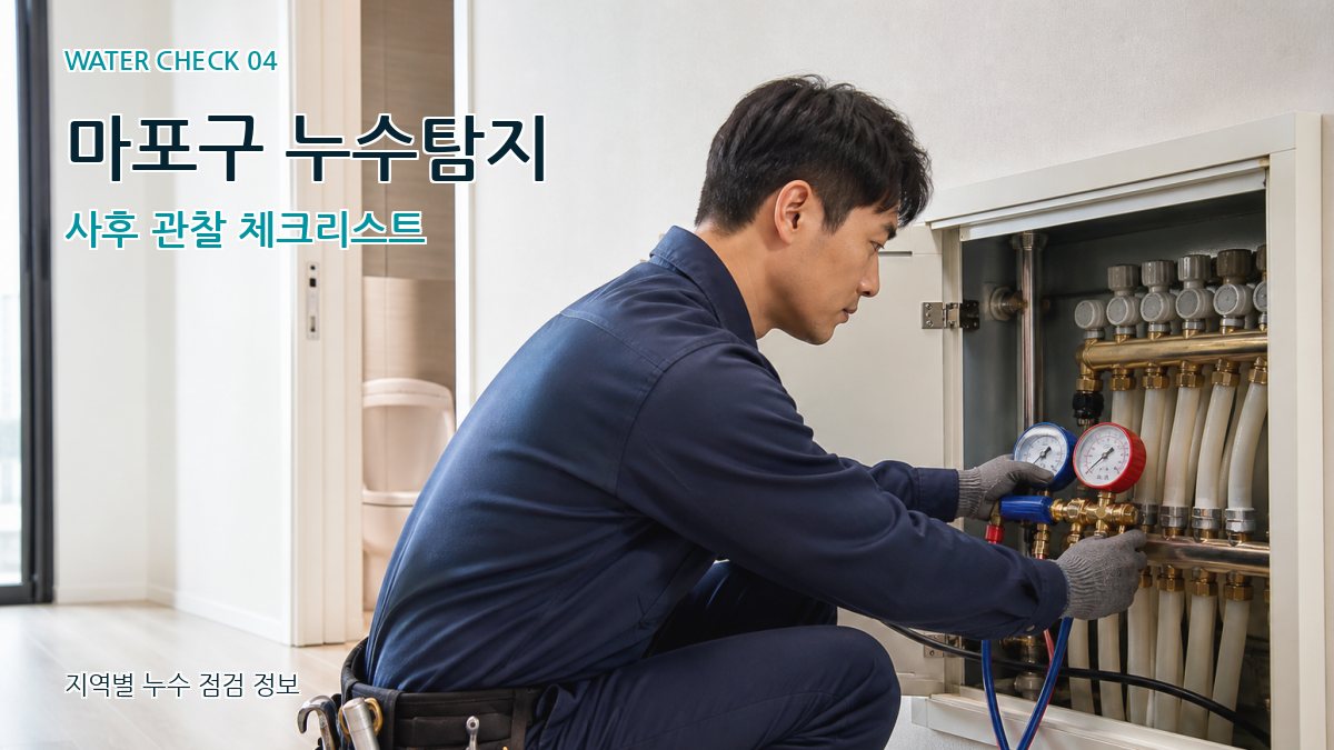마포구 누수탐지 사후 관찰 체크리스트