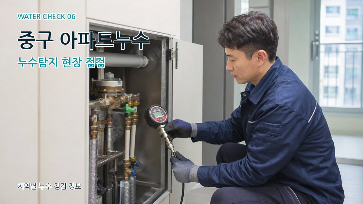 중구 아파트누수 누수탐지 현장 점검