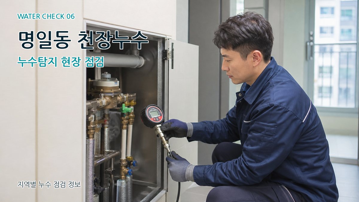 명일동 천장누수 누수탐지 현장 점검