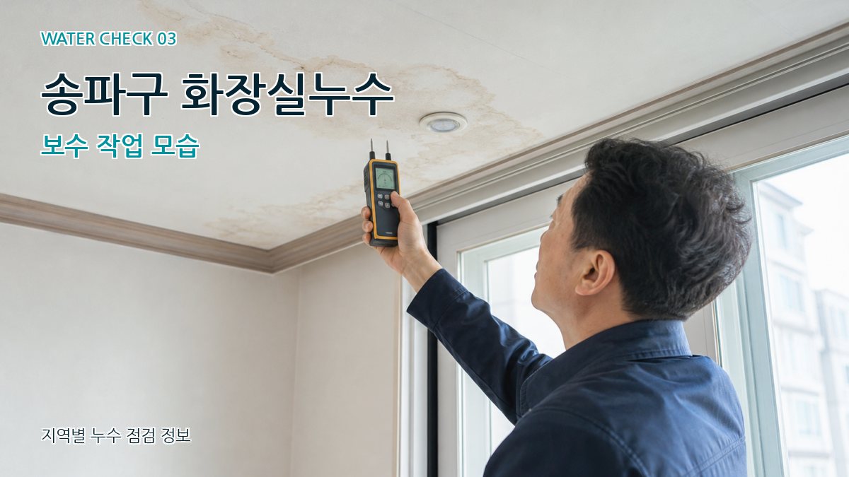 송파구 화장실누수 보수 작업 모습