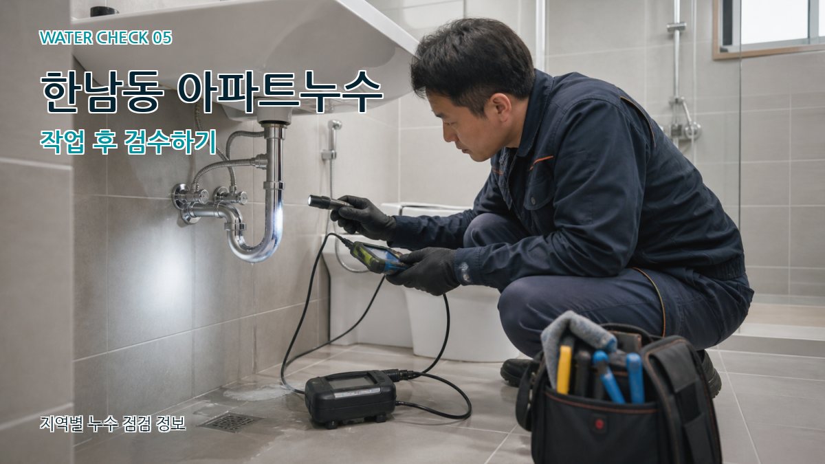 한남동 아파트누수 작업 후 검수하기
