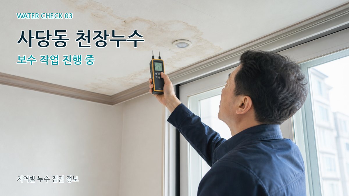 사당동 천장누수 보수 작업 진행 중