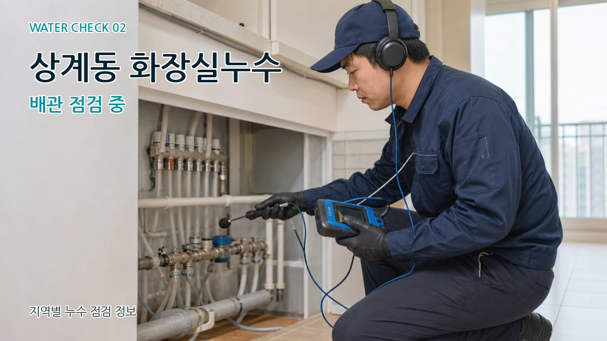 상계동 화장실누수 배관 점검 중