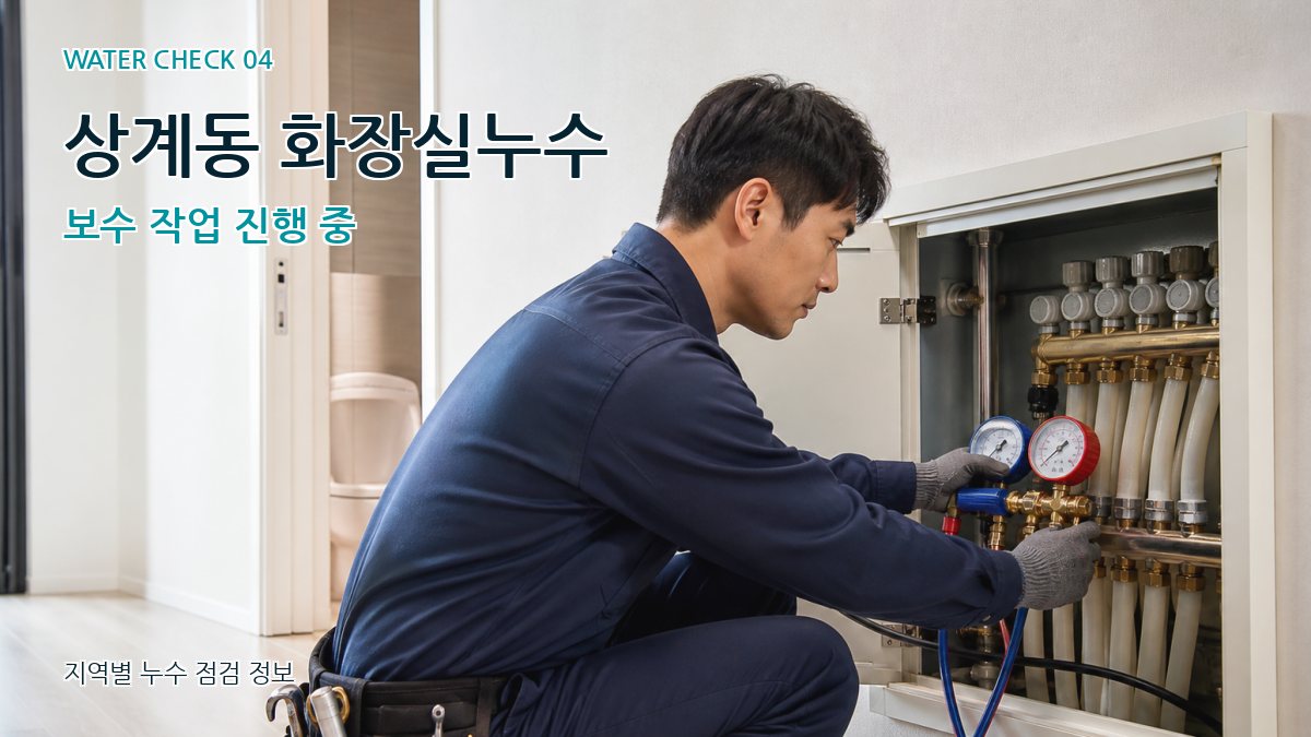 상계동 화장실누수 보수 작업 진행 중
