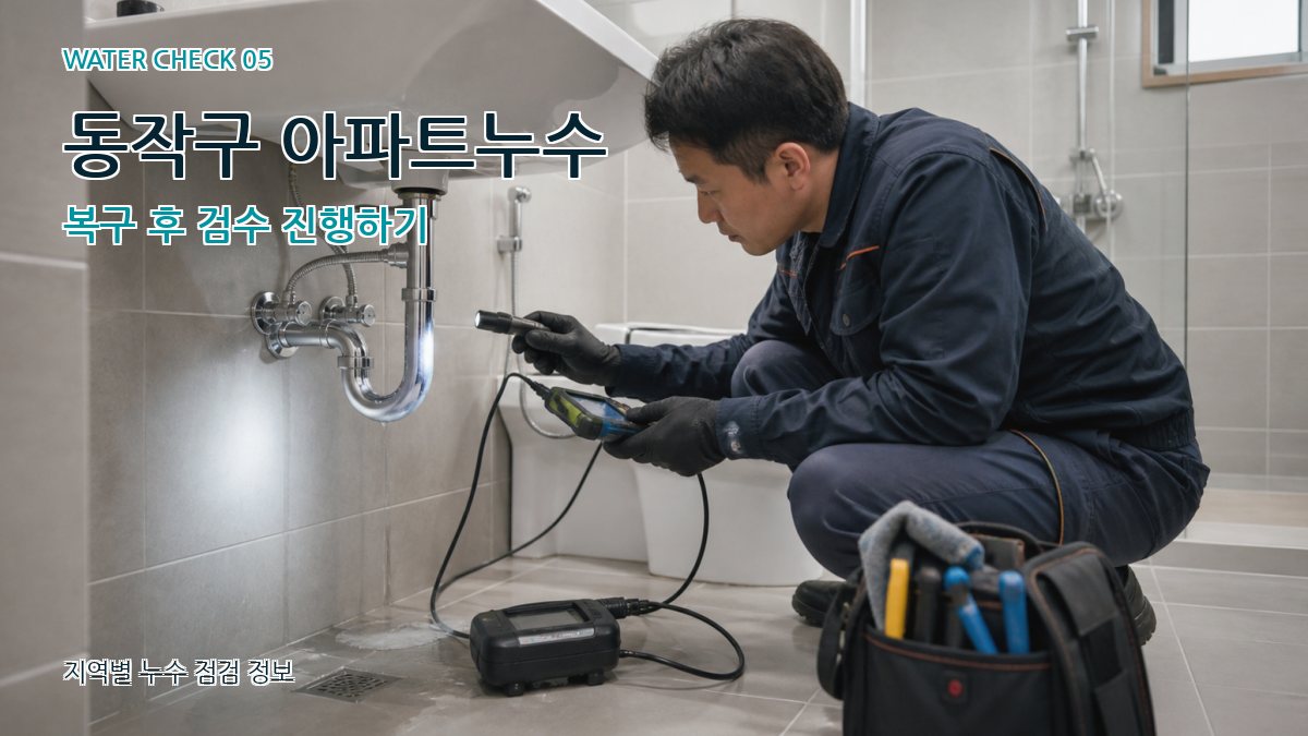 동작구 아파트누수 복구 후 검수 진행하기