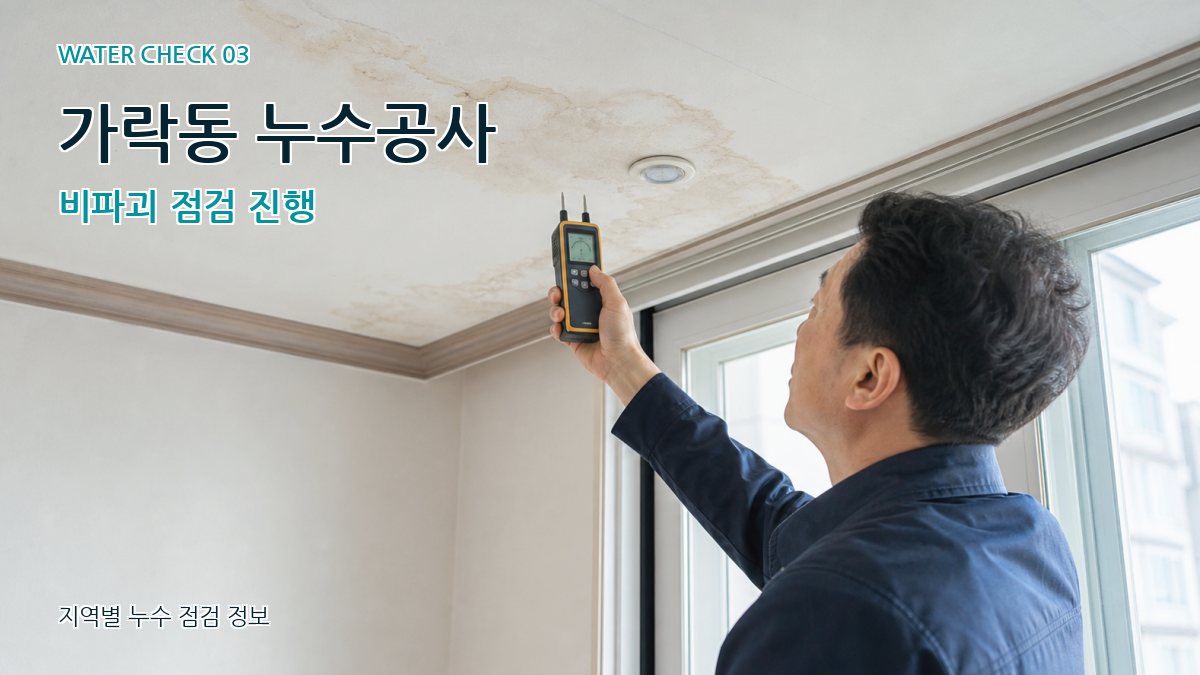 가락동 누수공사 비파괴 점검 진행
