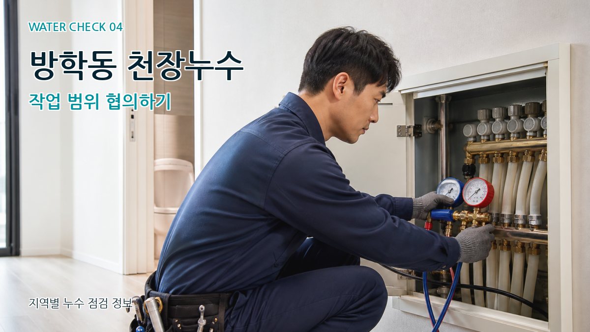 방학동 천장누수 작업 범위 협의하기