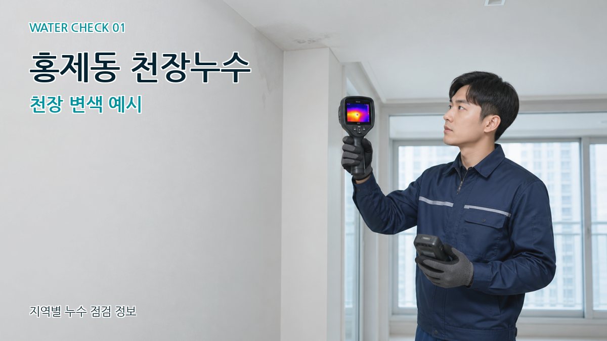 홍제동 천장누수 천장 변색 예시
