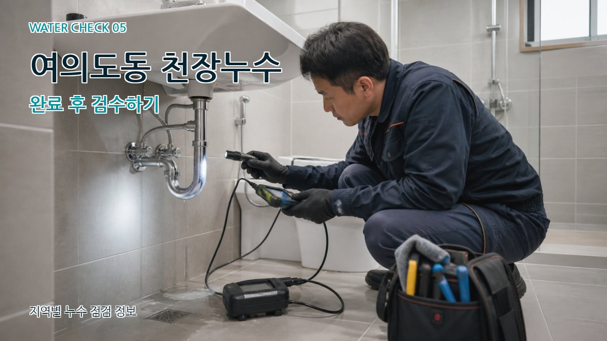 여의도동 천장누수 완료 후 검수하기