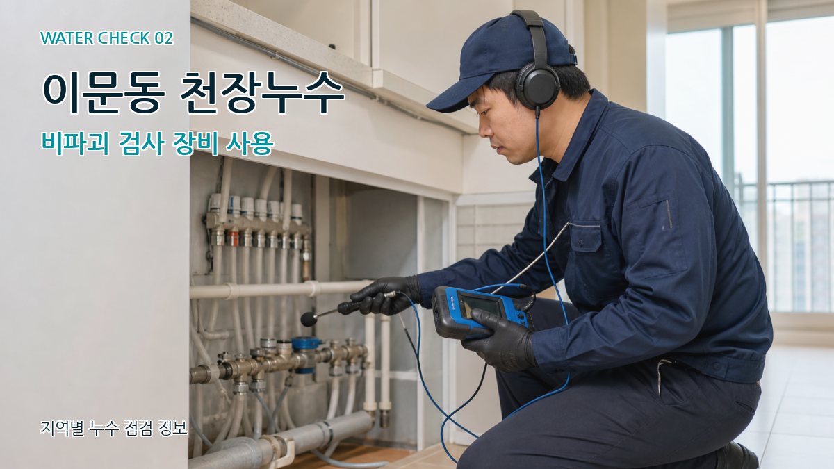 이문동 천장누수 비파괴 검사 장비 사용