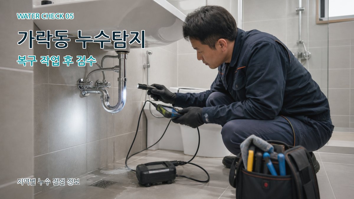 가락동 누수탐지 복구 작업 후 검수