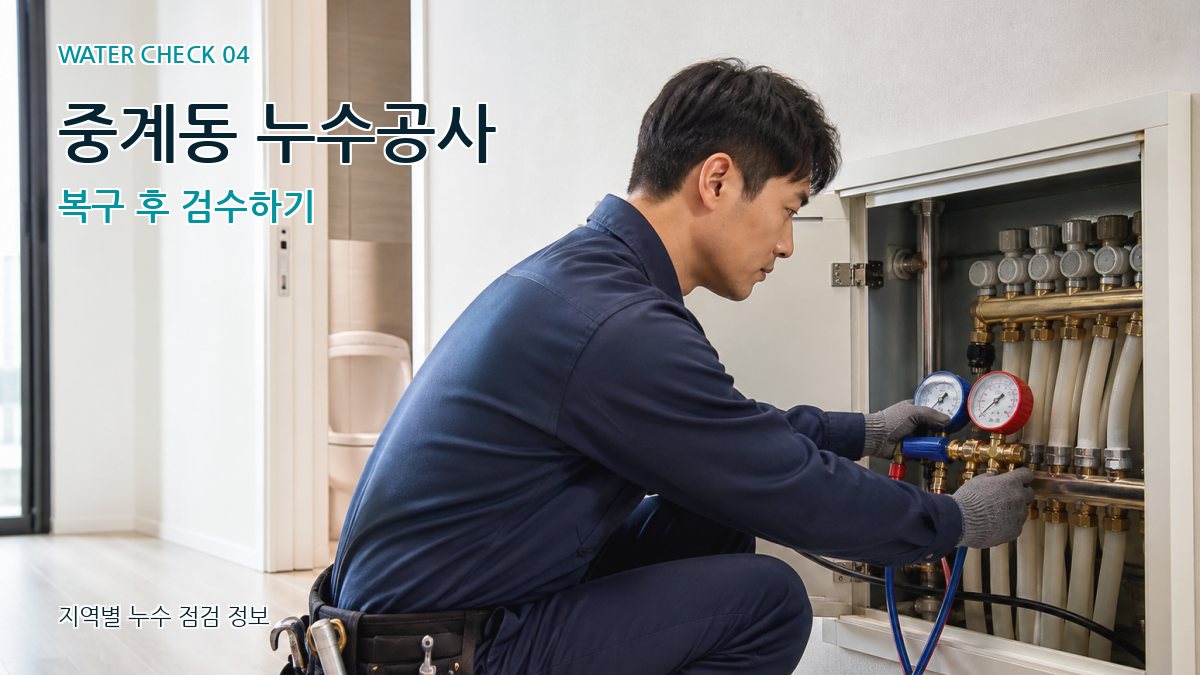 중계동 누수공사 복구 후 검수하기