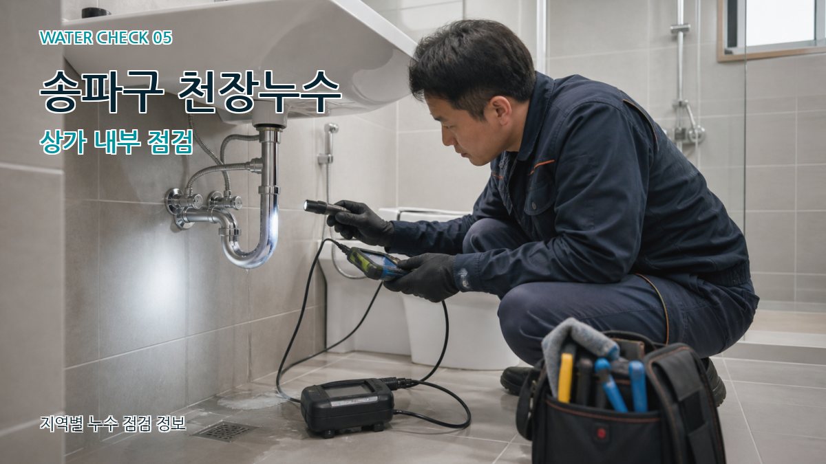 송파구 천장누수 상가 내부 점검