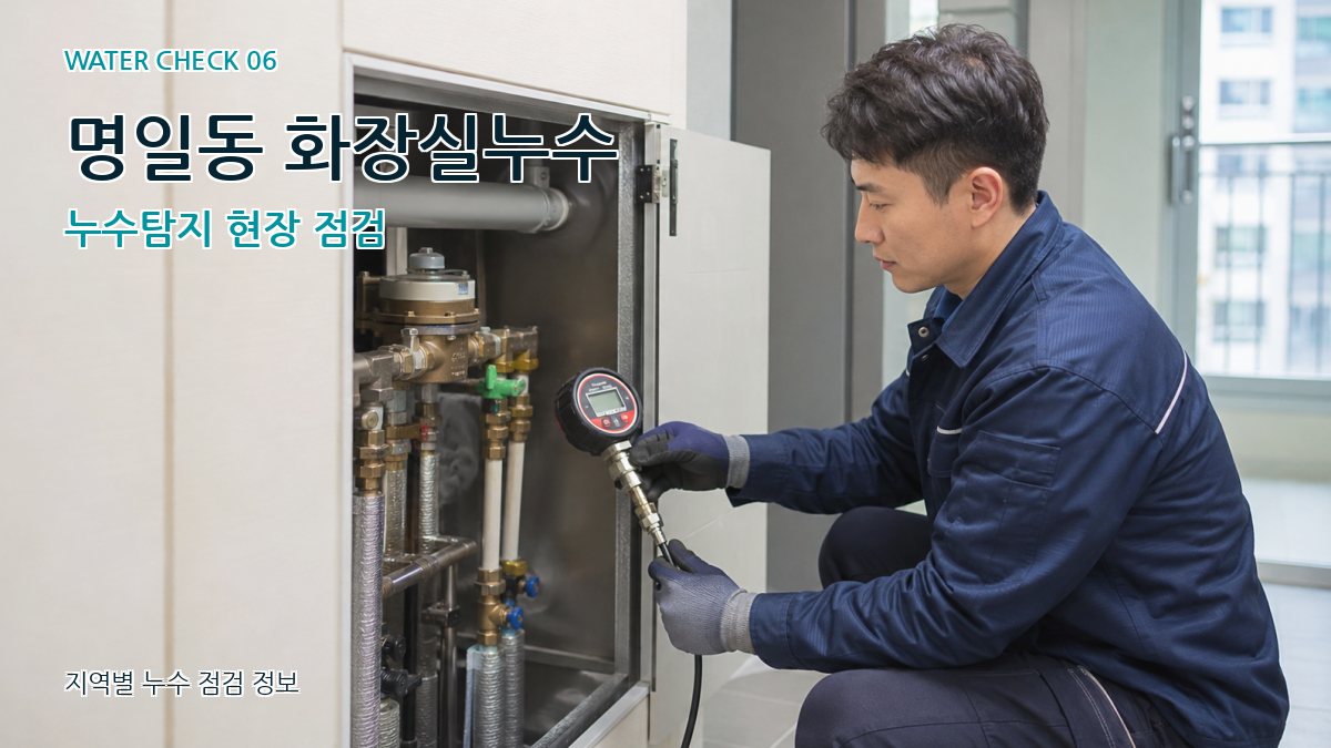 명일동 화장실누수 누수탐지 현장 점검