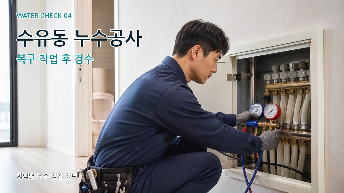 수유동 누수공사 복구 작업 후 검수