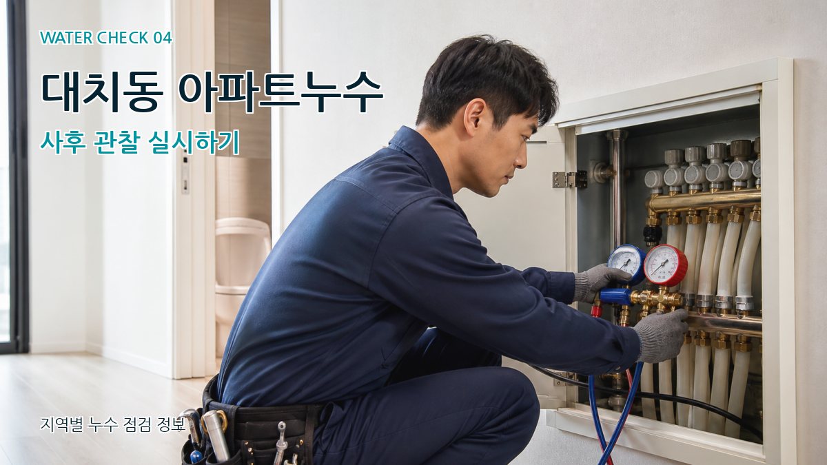 대치동 아파트누수 사후 관찰 실시하기
