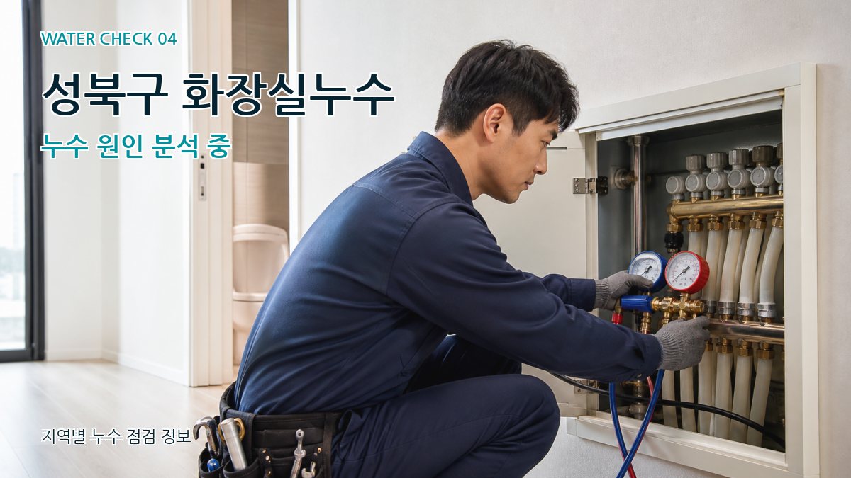 성북구 화장실누수 누수 원인 분석 중