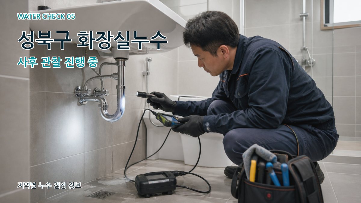 성북구 화장실누수 사후 관찰 진행 중