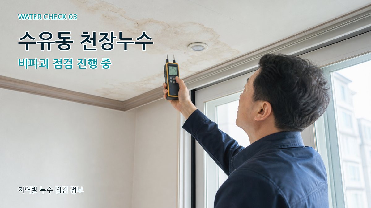 수유동 천장누수 비파괴 점검 진행 중