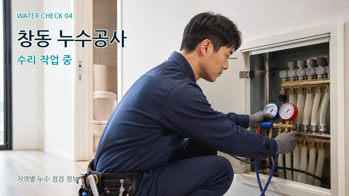 창동 누수공사 수리 작업 중