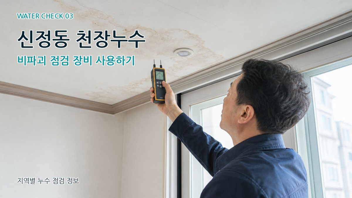 신정동 천장누수 비파괴 점검 장비 사용하기
