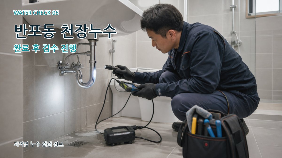 반포동 천장누수 완료 후 검수 진행