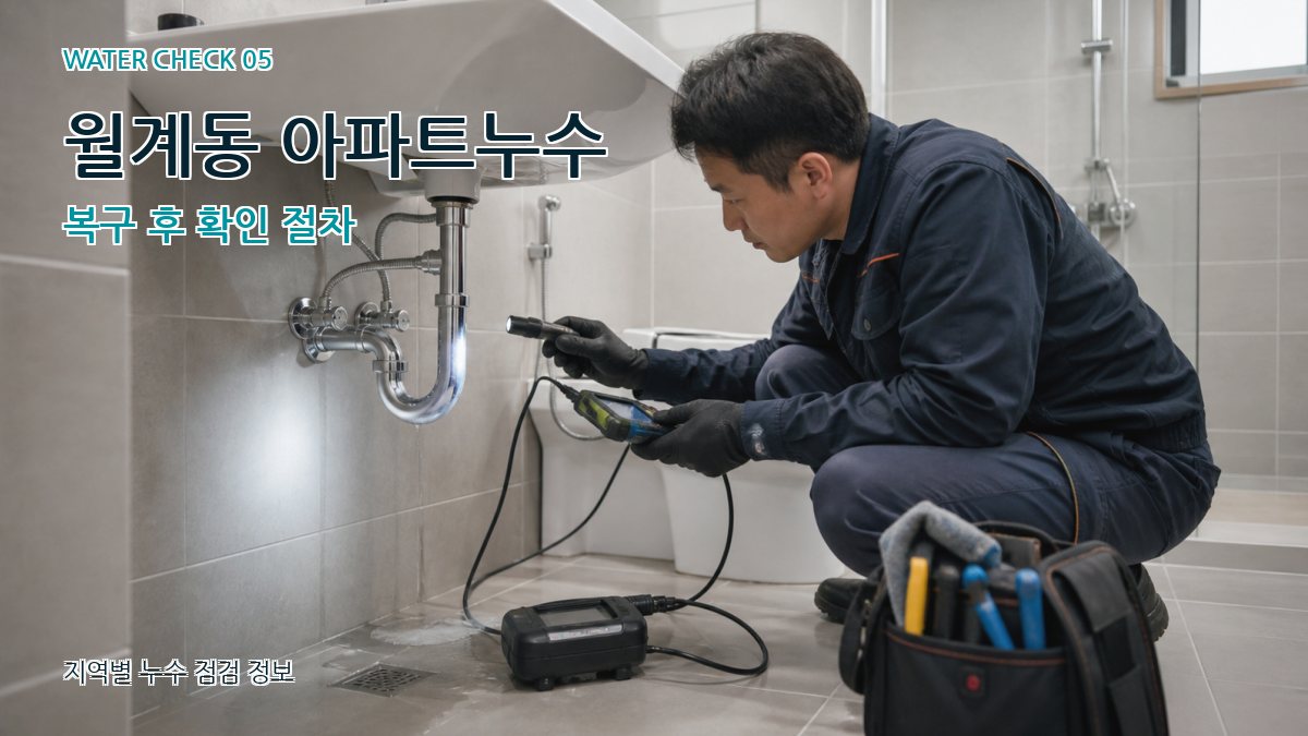 월계동 아파트누수 복구 후 확인 절차