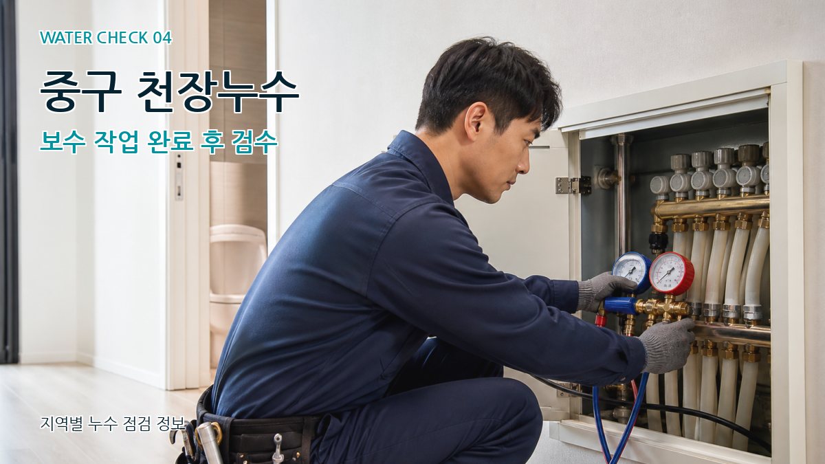 중구 천장누수 보수 작업 완료 후 검수