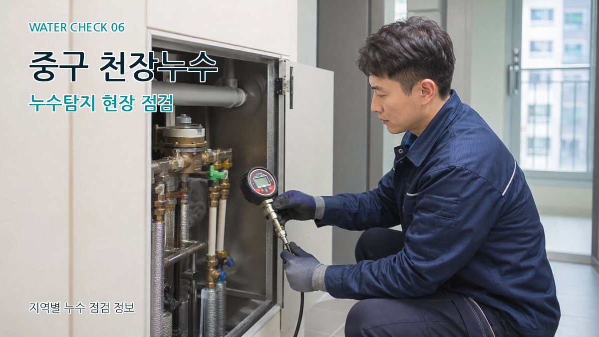 중구 천장누수 누수탐지 현장 점검