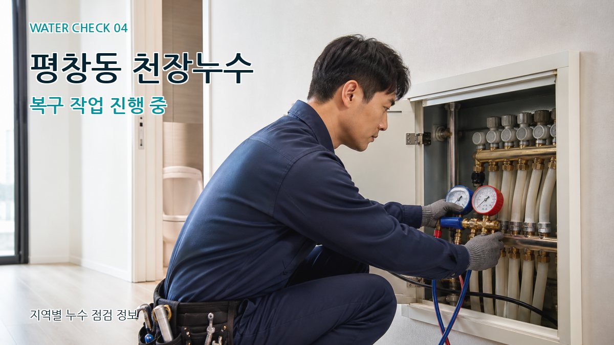평창동 천장누수 복구 작업 진행 중