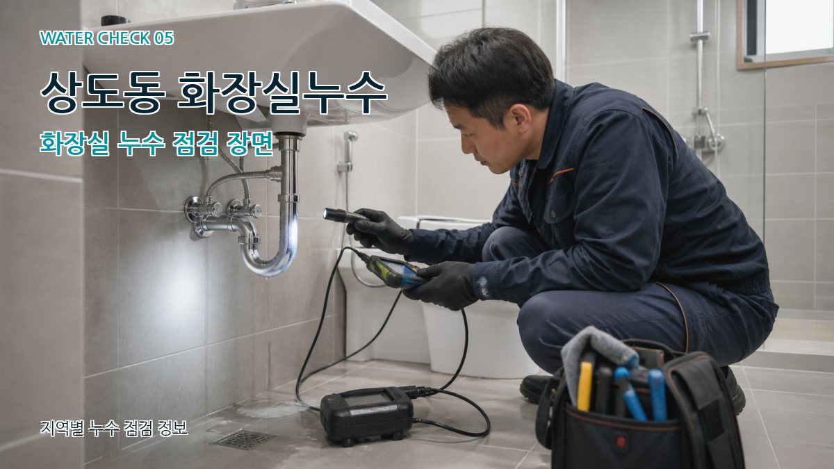 상도동 화장실누수 화장실 누수 점검 장면