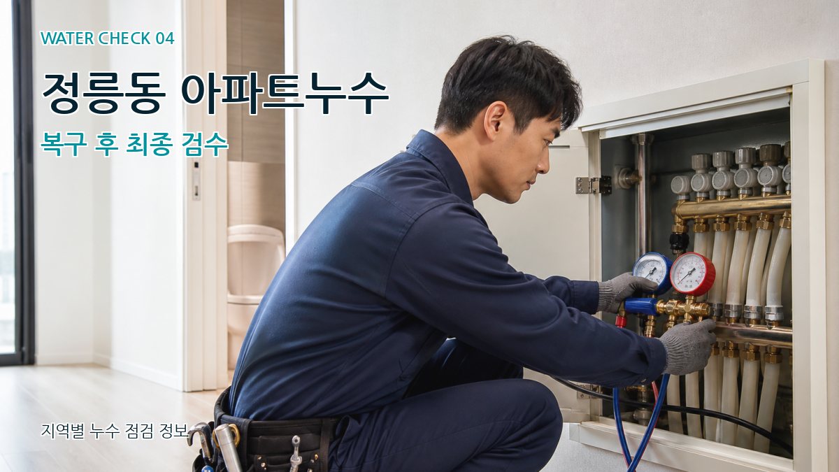 정릉동 아파트누수 복구 후 최종 검수