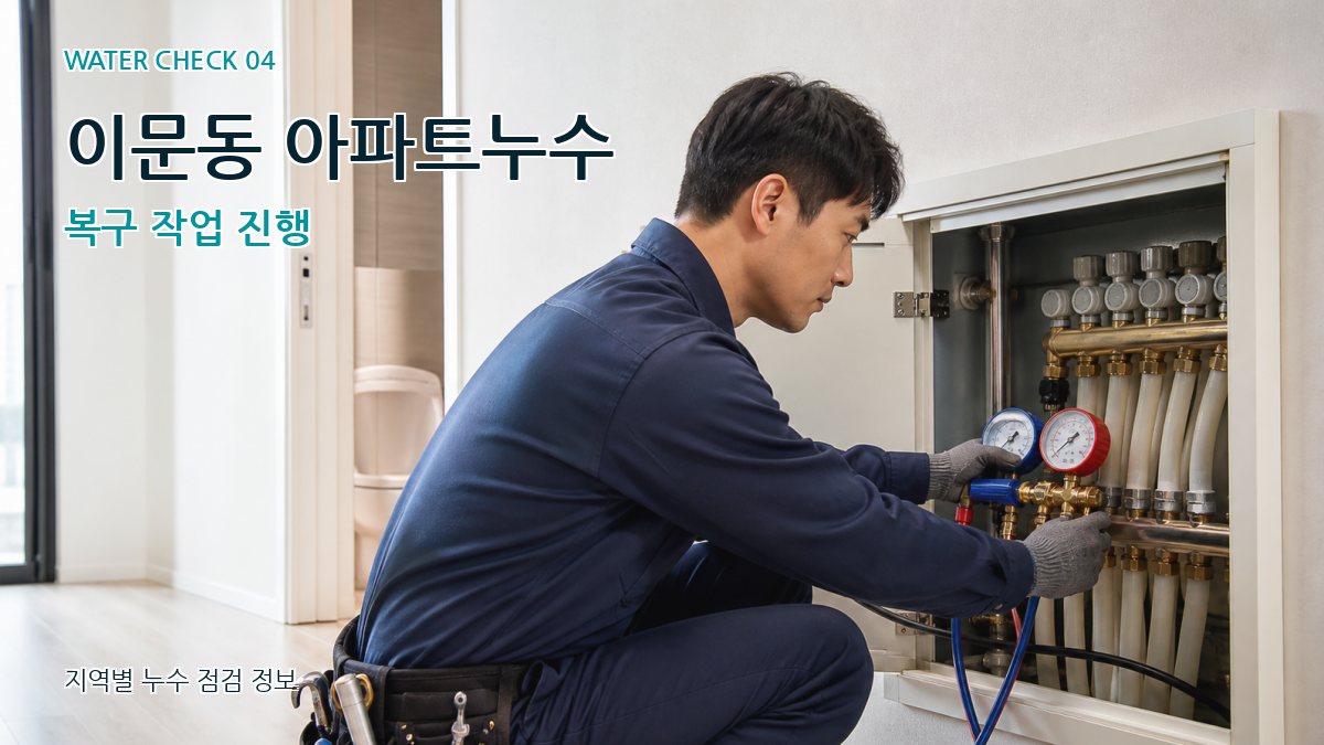 이문동 아파트누수 복구 작업 진행
