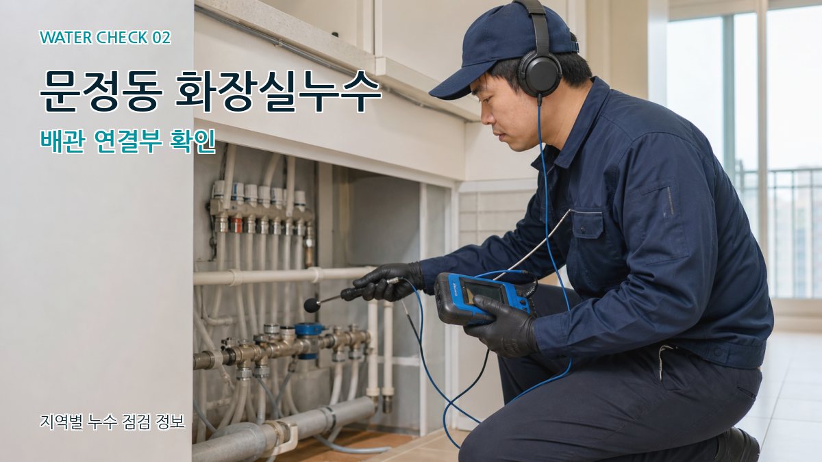 문정동 화장실누수 배관 연결부 확인