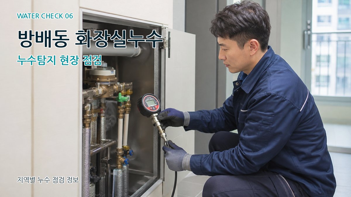 방배동 화장실누수 누수탐지 현장 점검