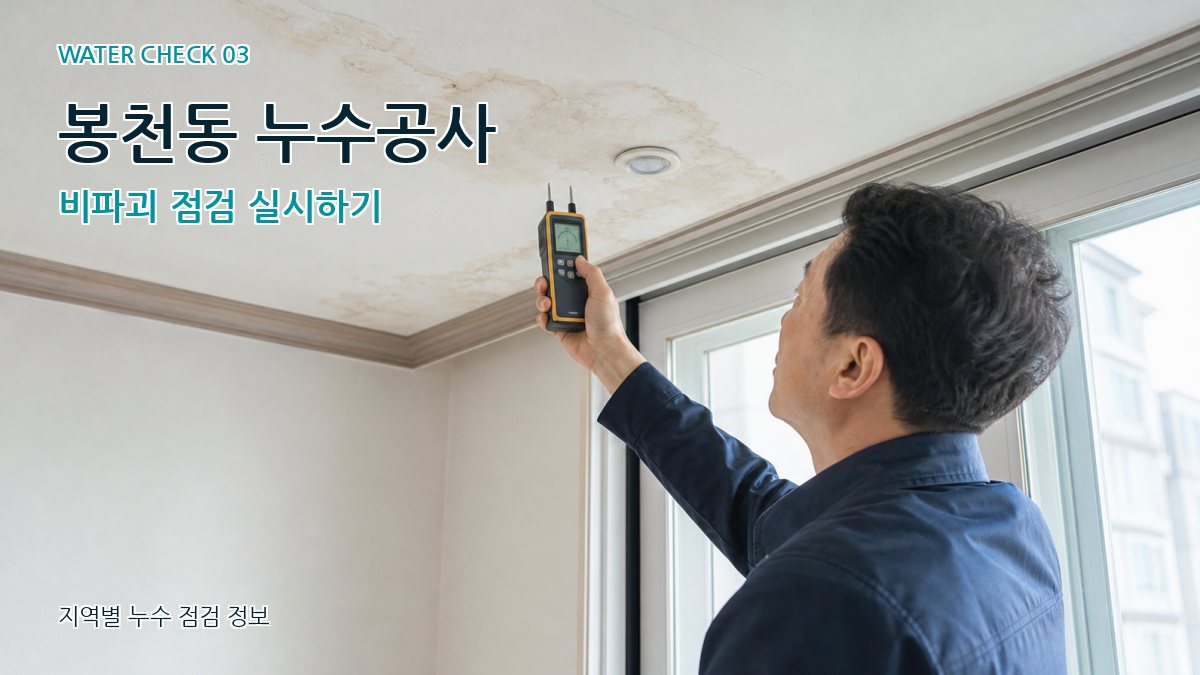 봉천동 누수공사 비파괴 점검 실시하기