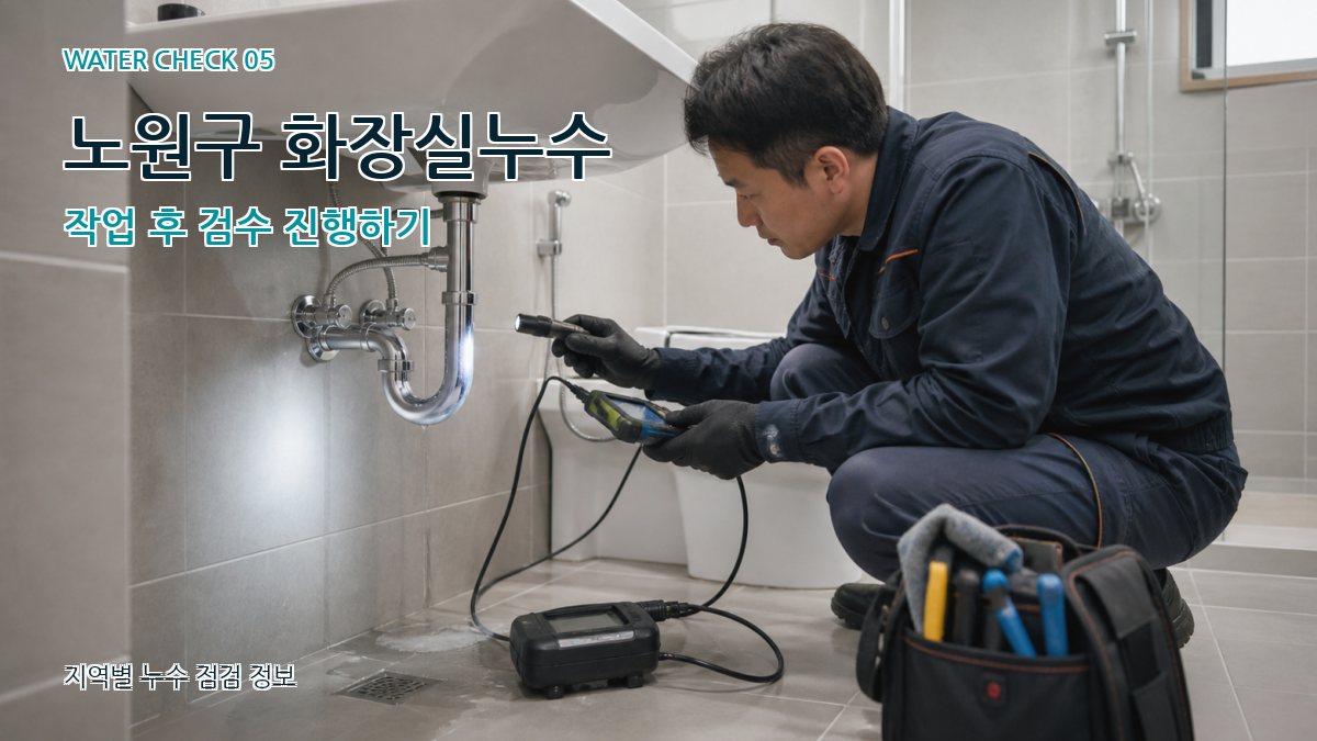 노원구 화장실누수 작업 후 검수 진행하기
