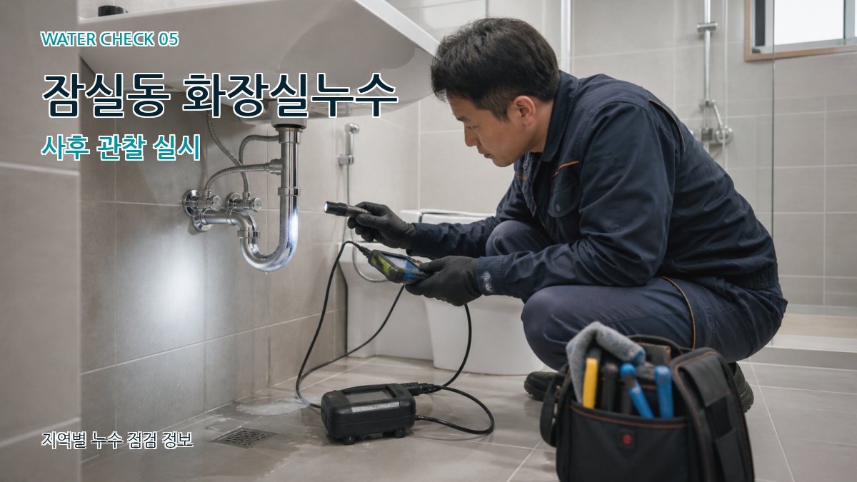 잠실동 화장실누수 사후 관찰 실시