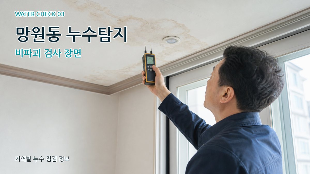 망원동 누수탐지 비파괴 검사 장면