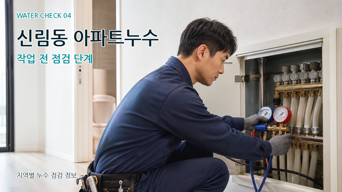 신림동 아파트누수 작업 전 점검 단계