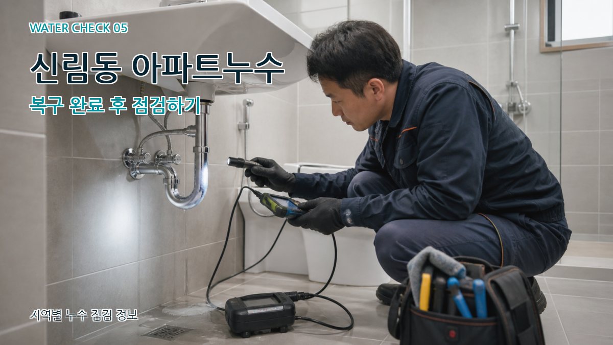 신림동 아파트누수 복구 완료 후 점검하기