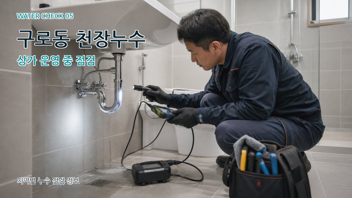 구로동 천장누수 상가 운영 중 점검