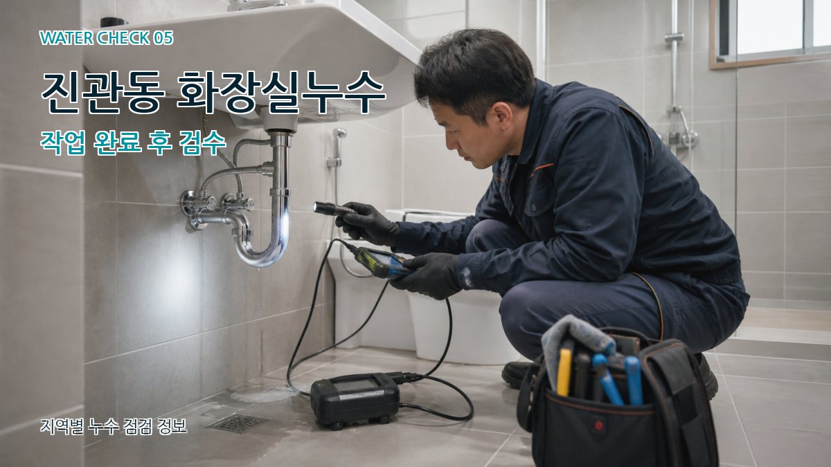 진관동 화장실누수 작업 완료 후 검수