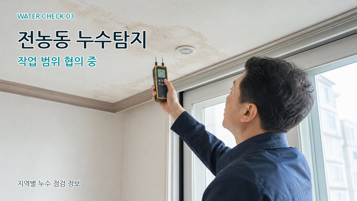 전농동 누수탐지 작업 범위 협의 중