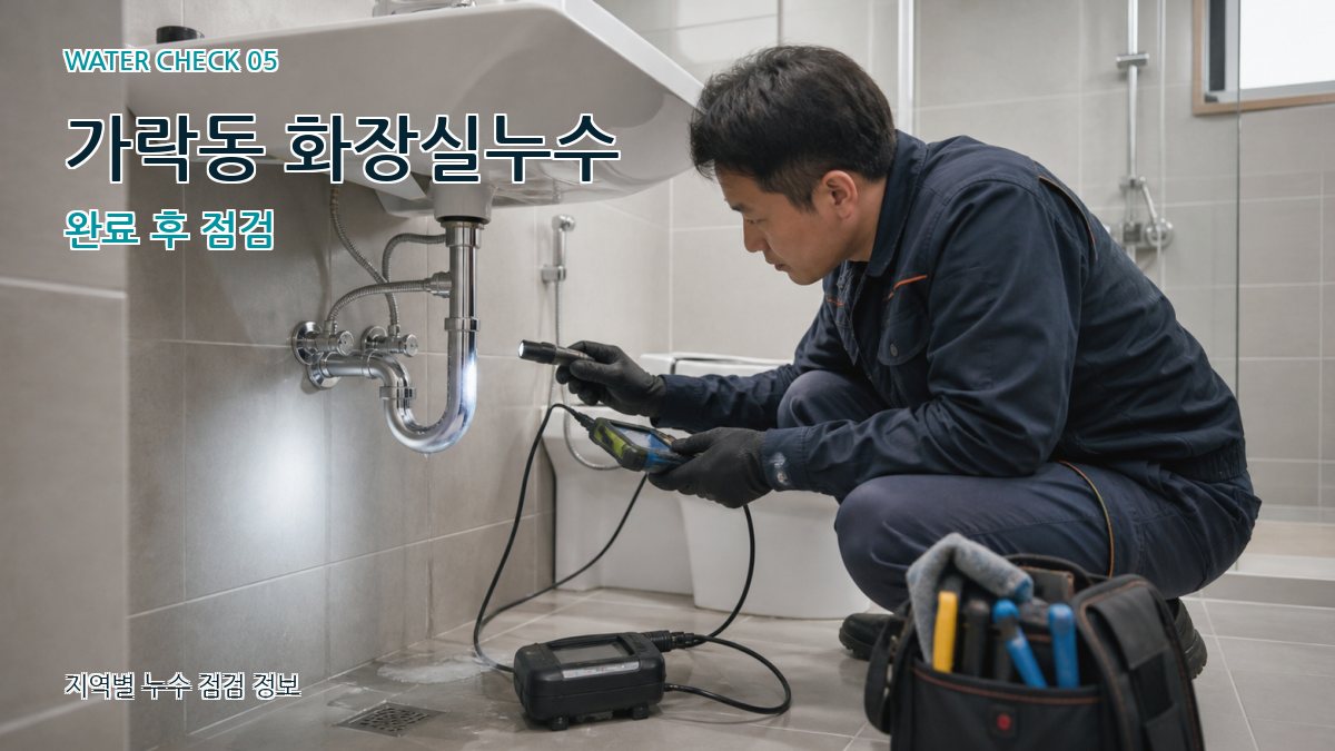 가락동 화장실누수 완료 후 점검