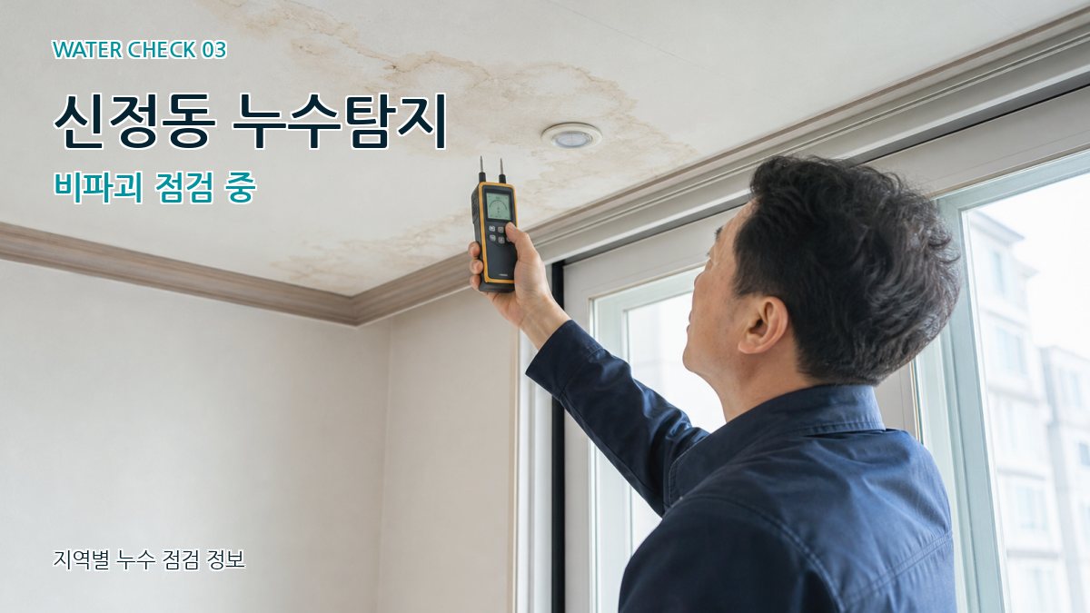 신정동 누수탐지 비파괴 점검 중