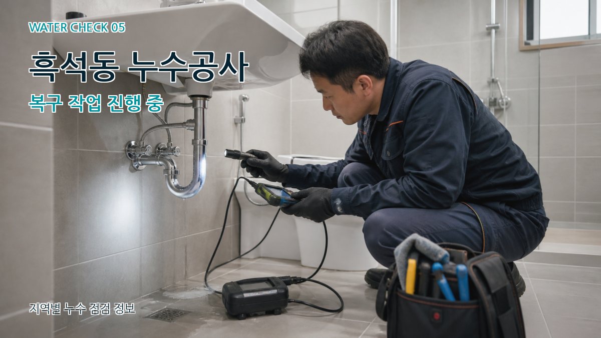 흑석동 누수공사 복구 작업 진행 중