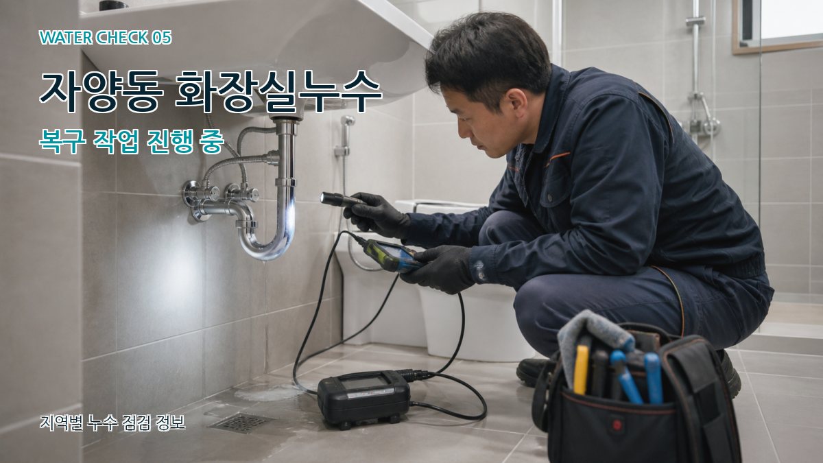 자양동 화장실누수 복구 작업 진행 중