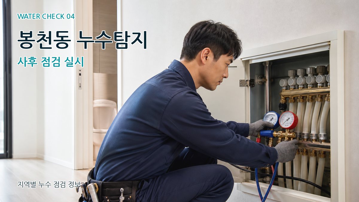 봉천동 누수탐지 사후 점검 실시