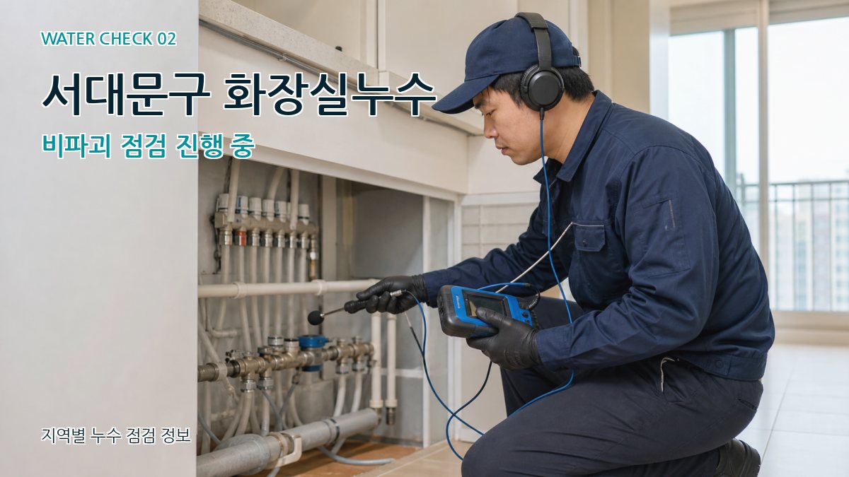 서대문구 화장실누수 비파괴 점검 진행 중